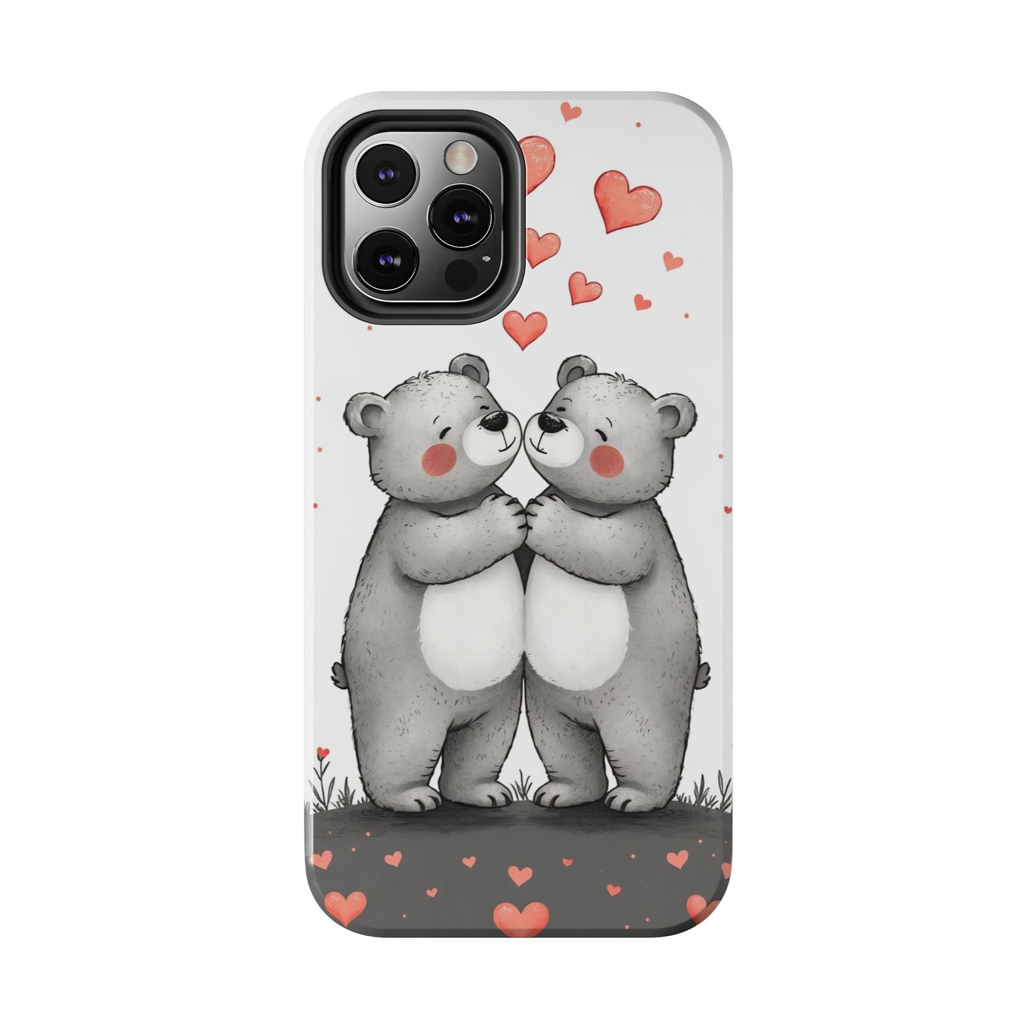 Cute Bear Love Tough Phone Case - Perfect for Valentine's Day & Couples