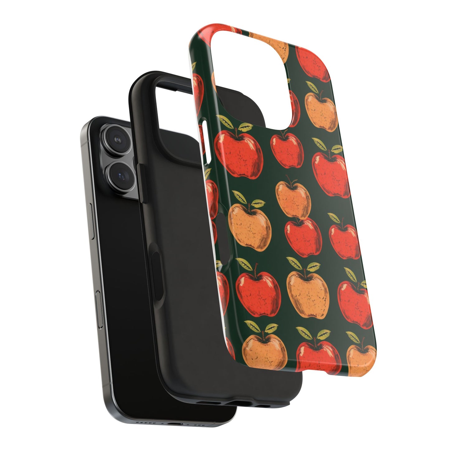 Apple Retro Pattern Tough Phone Case - Durable, Stylish, and Protective for Everyday Use - for iPhone