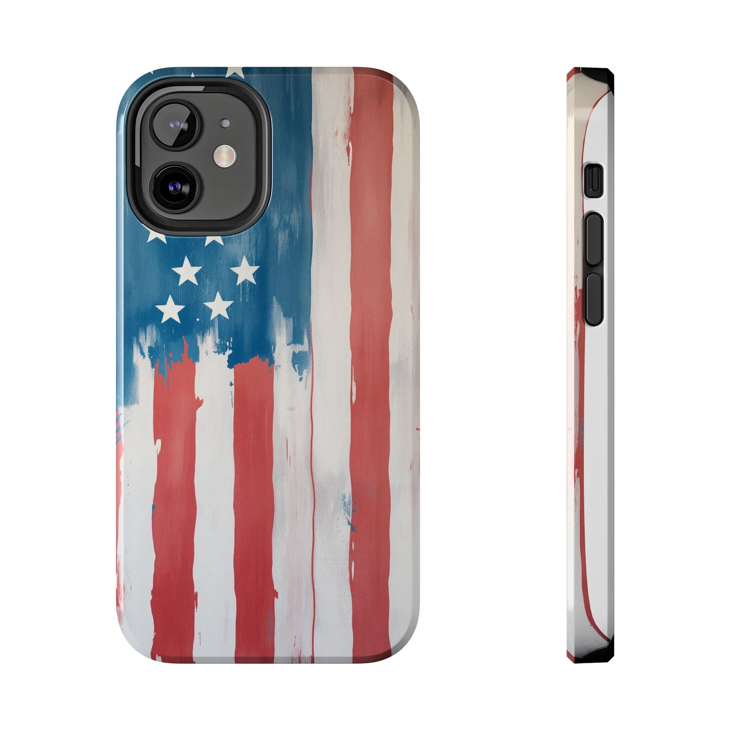 Patriotic Tough Phone Cases - Abstract USA Flag Design for Durable Protection - for iPhone
