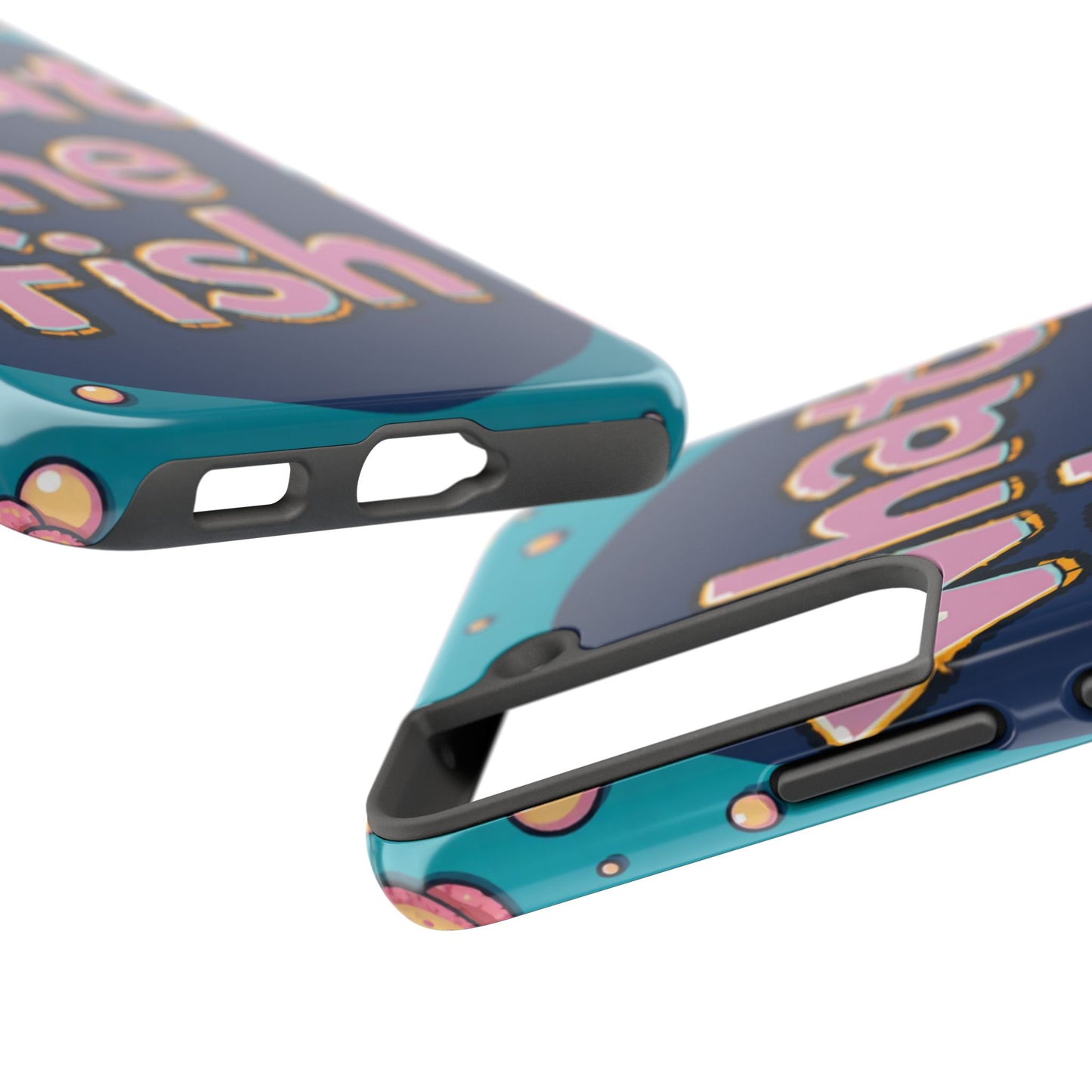 Playful Tough Phone Case - "What the Fish" Design