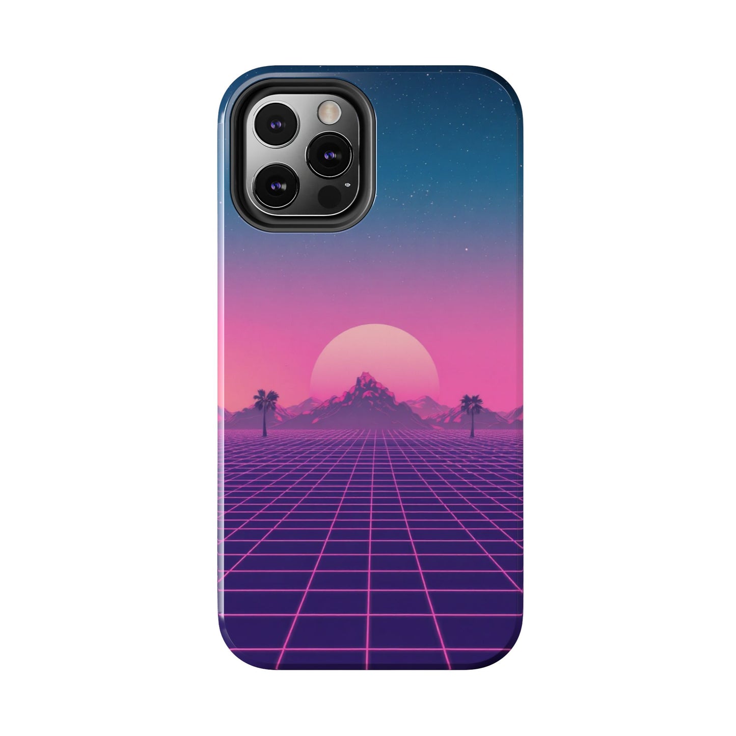 Retro Aesthetic Tough Phone Case - Vibrant Sunset Design