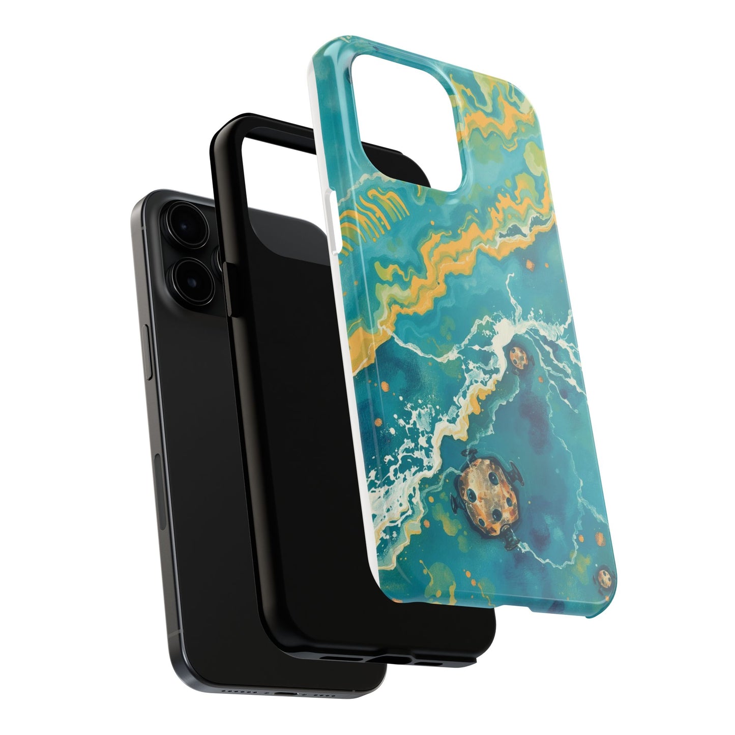 Ocean Wave Tough Phone Case – Durable Protection with Abstract Art Design