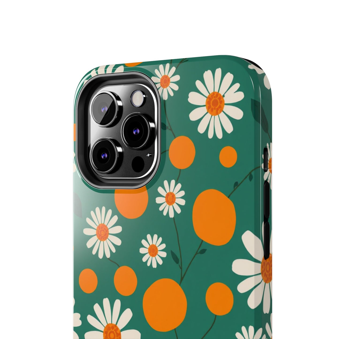 Floral Tough Phone Case - Daisy & Orange Design
