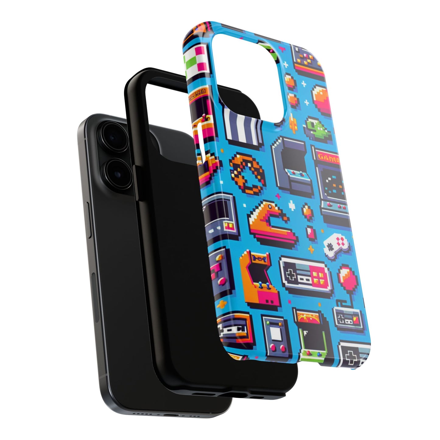 Retro Gaming Tough Phone Case - Pixel Art Design for Gamers - for iPhone