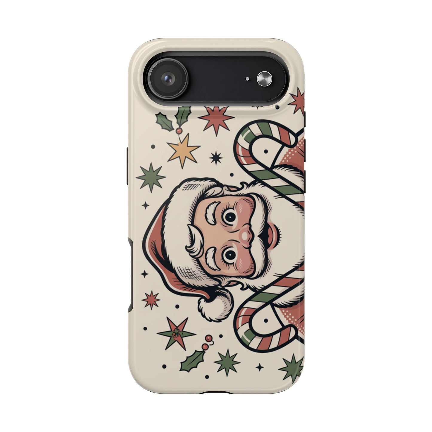 Retro Santa Tough Phone Case - Festive Holiday Design