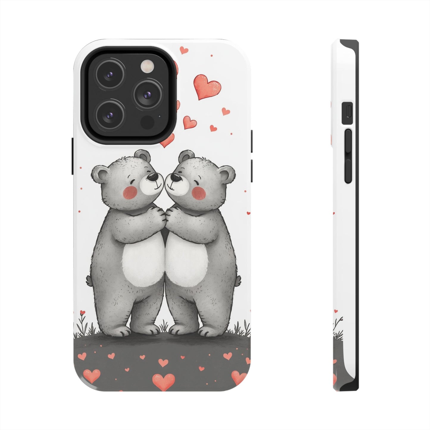 Cute Bear Love Tough Phone Case - Perfect for Valentine's Day & Couples