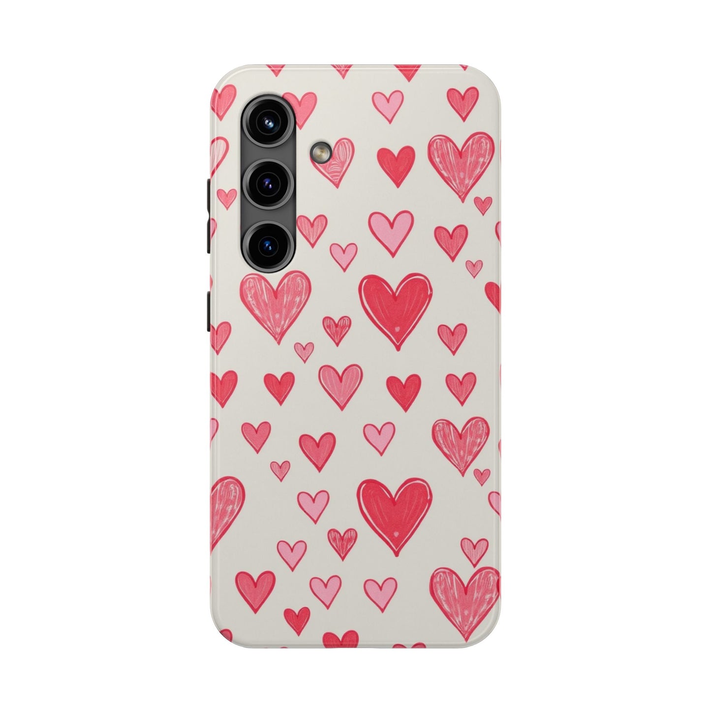 Heart Pattern Tough Phone Case - Cute and Stylish Protection