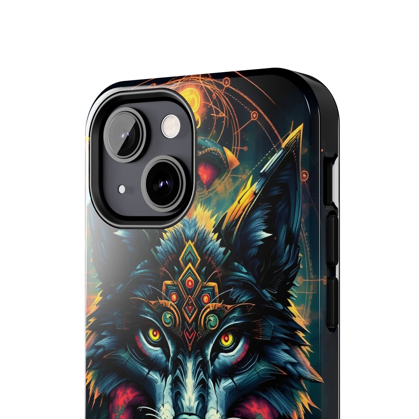 Vibrant Mystical Wolf Art Tough Phone Case - Durable & Unique Design for Animal Lovers - for iPhone