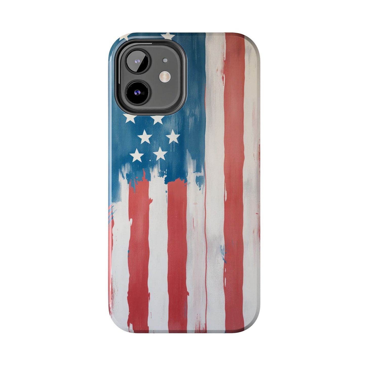 Patriotic Tough Phone Cases - Abstract USA Flag Design for Durable Protection - for iPhone