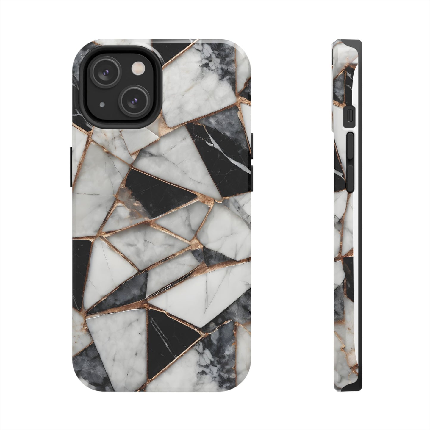 Elegant Marble Tough Phone Case - Stylish Protection for iPhone