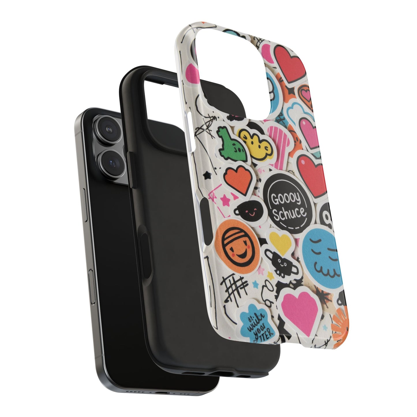 Colorful Stickers Phone Case - Fun & Trendy Tough Phone Cases