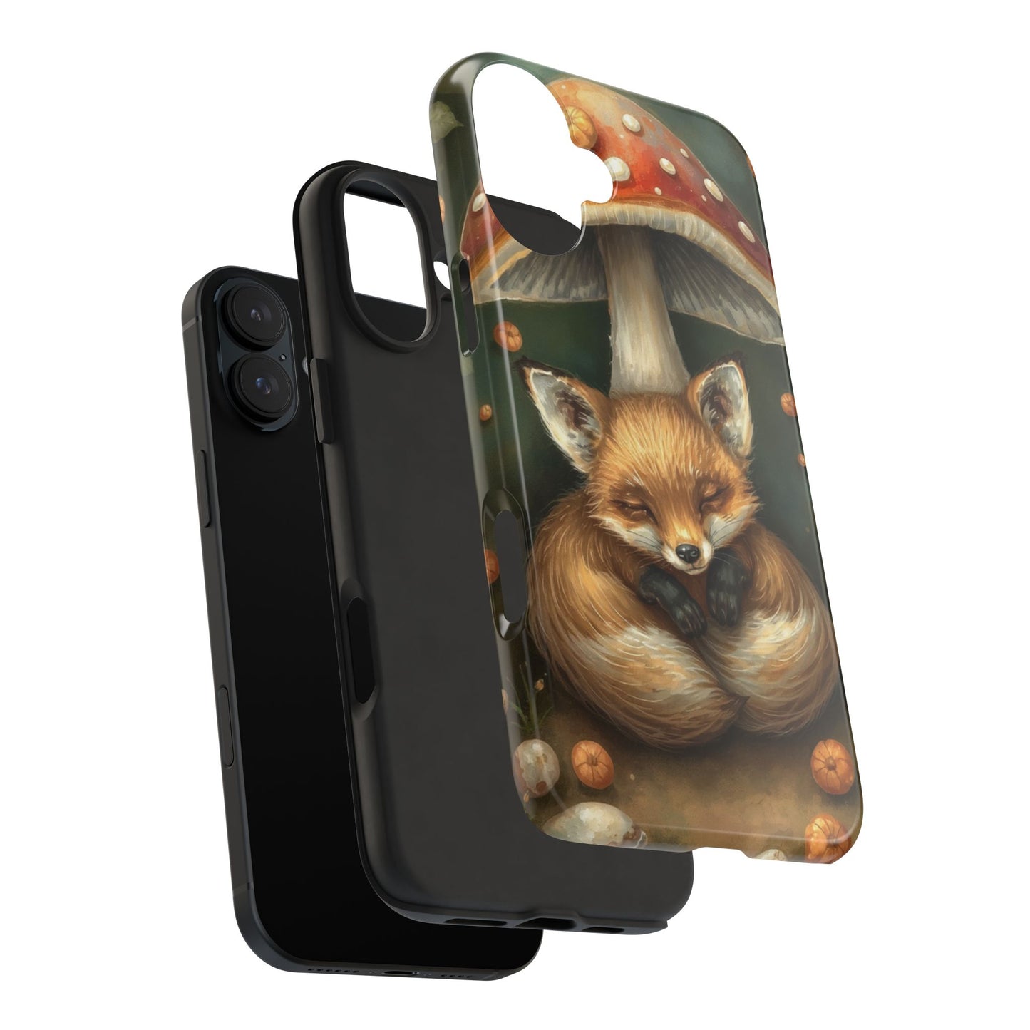 Cute Fox & Mushroom Phone Case - Tough Protective Cover