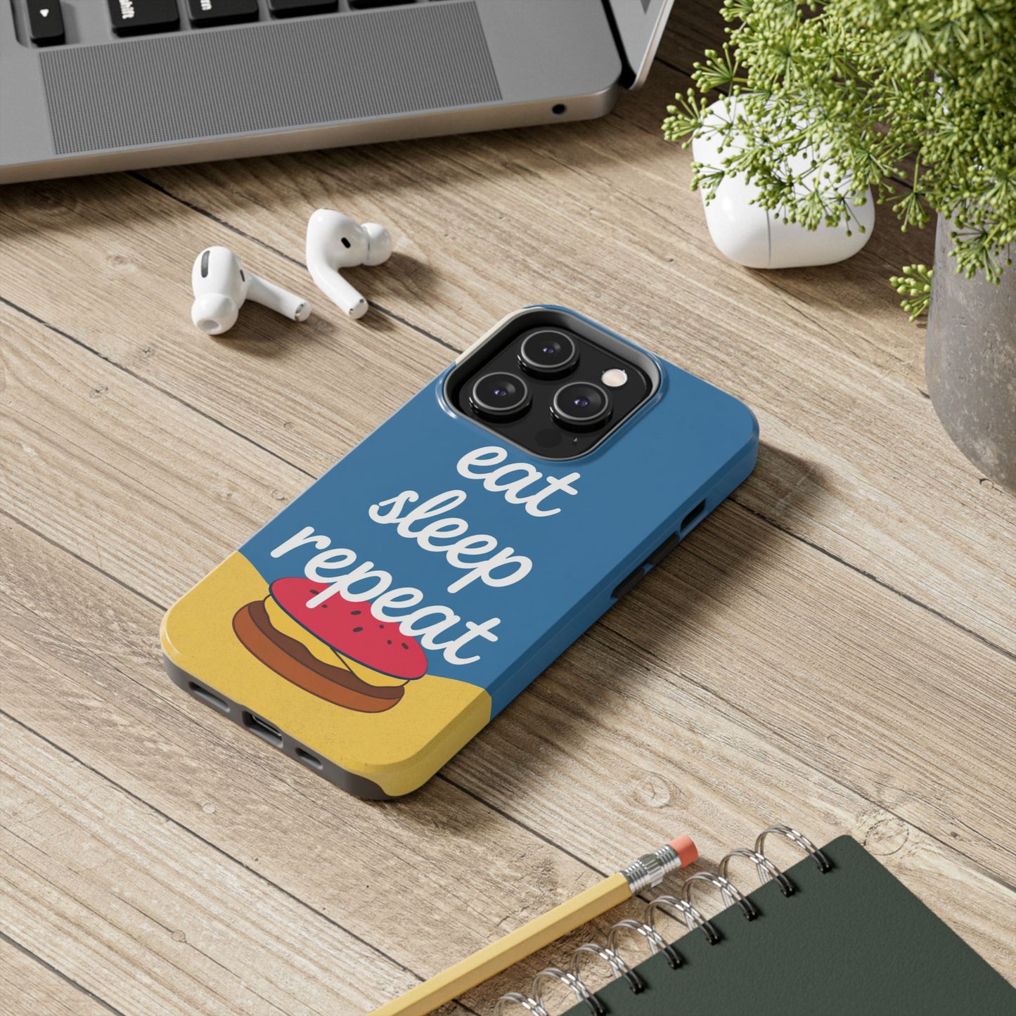 Eat, Sleep, Repeat Phone Case – Fun & Durable Tough Phone Cases for Food Lovers