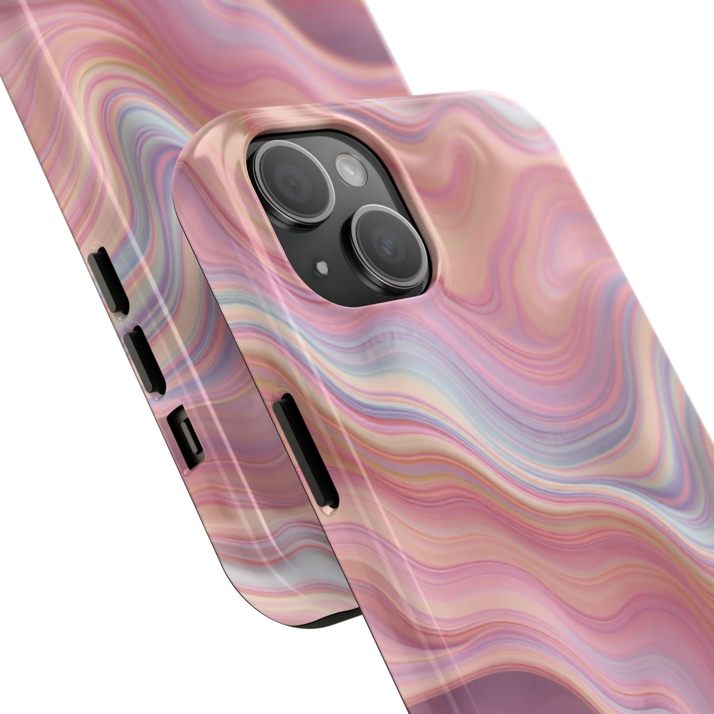Stylish Tough Phone Cases - Abstract Pink Marble Design