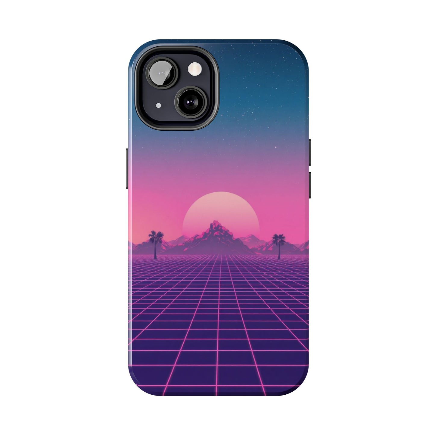 Retro Aesthetic Tough Phone Case - Vibrant Sunset Design
