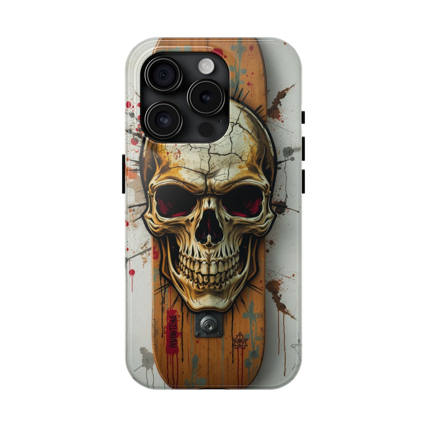 Edgy Skull Tough Phone Case - Durable Protection for Skateboard Enthusiasts