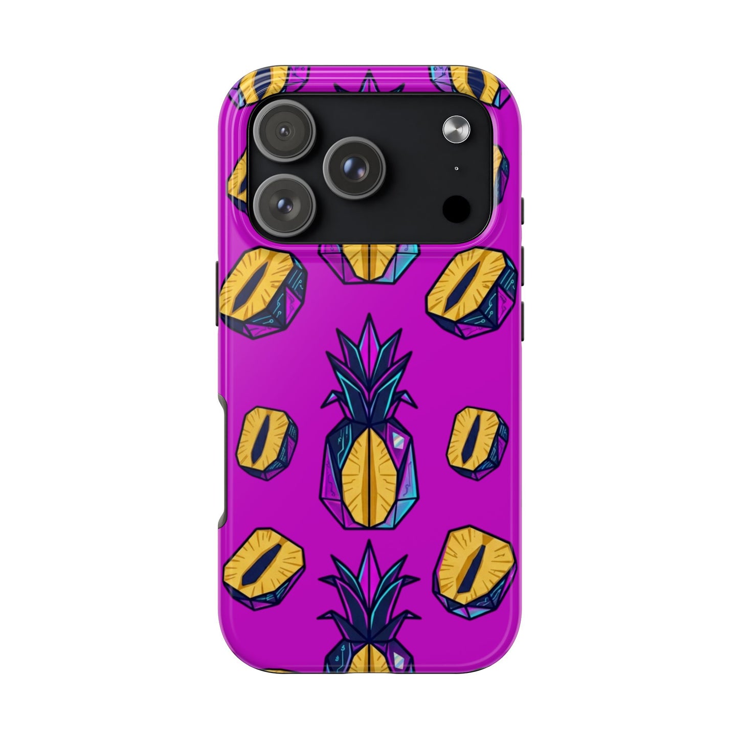 Cyberpunk Origami Pineapple iPhone Case