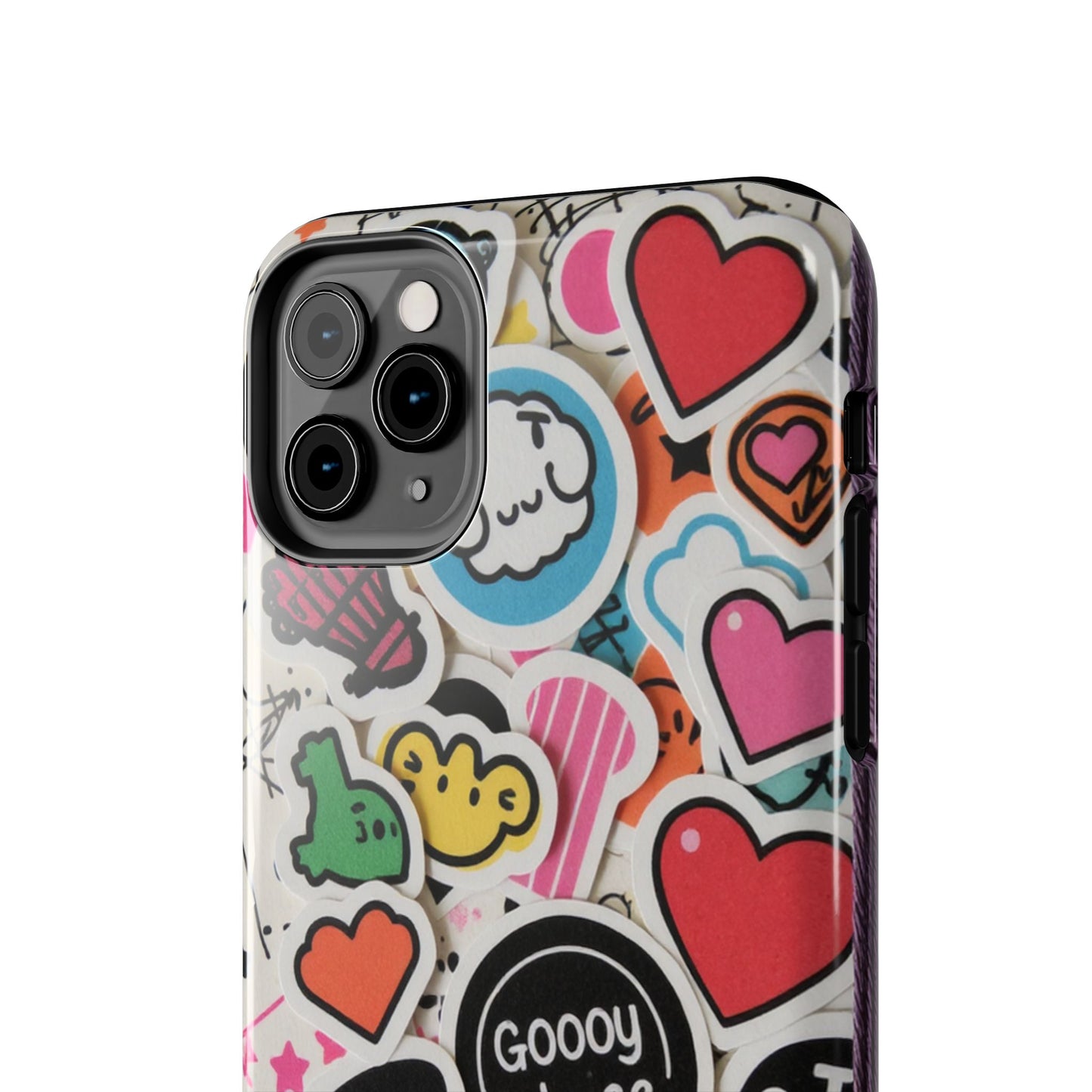 Colorful Stickers Phone Case - Fun & Trendy Tough Phone Cases