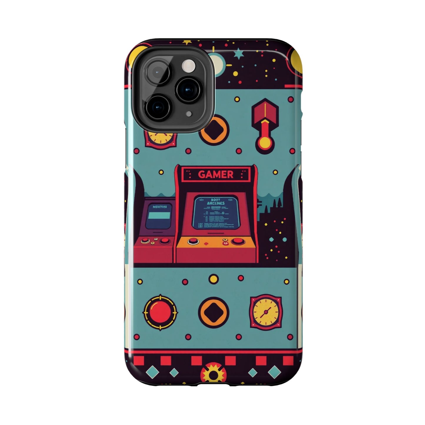Retro Gamer Tough Phone Case - Vibrant Arcade Design for Gaming Enthusiasts - for iPhone