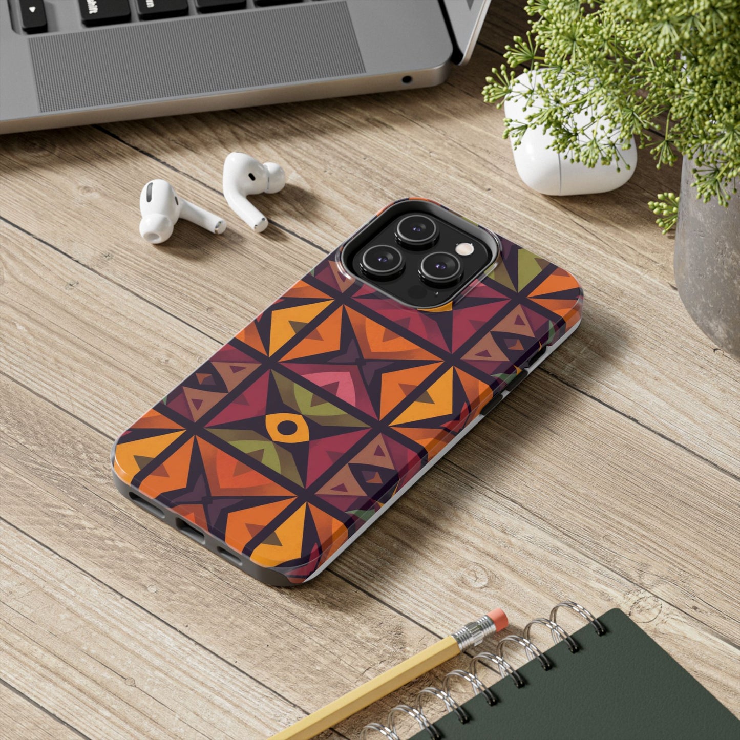 Vibrant Tribal Geometric Tough Phone Case - Colorful Protection for Your iPhone