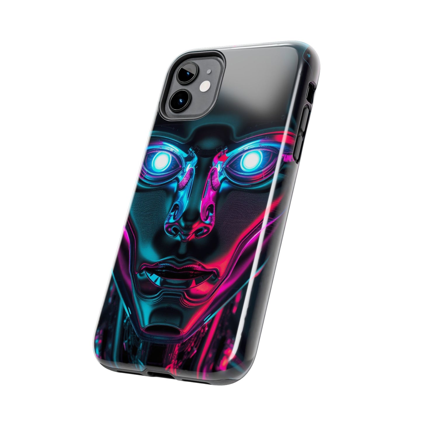 Futuristic Phone Case, Tough Phone Cover, Cyberpunk Style, Robot Design, Gift for Tech Lovers, Unique Phone Accessories