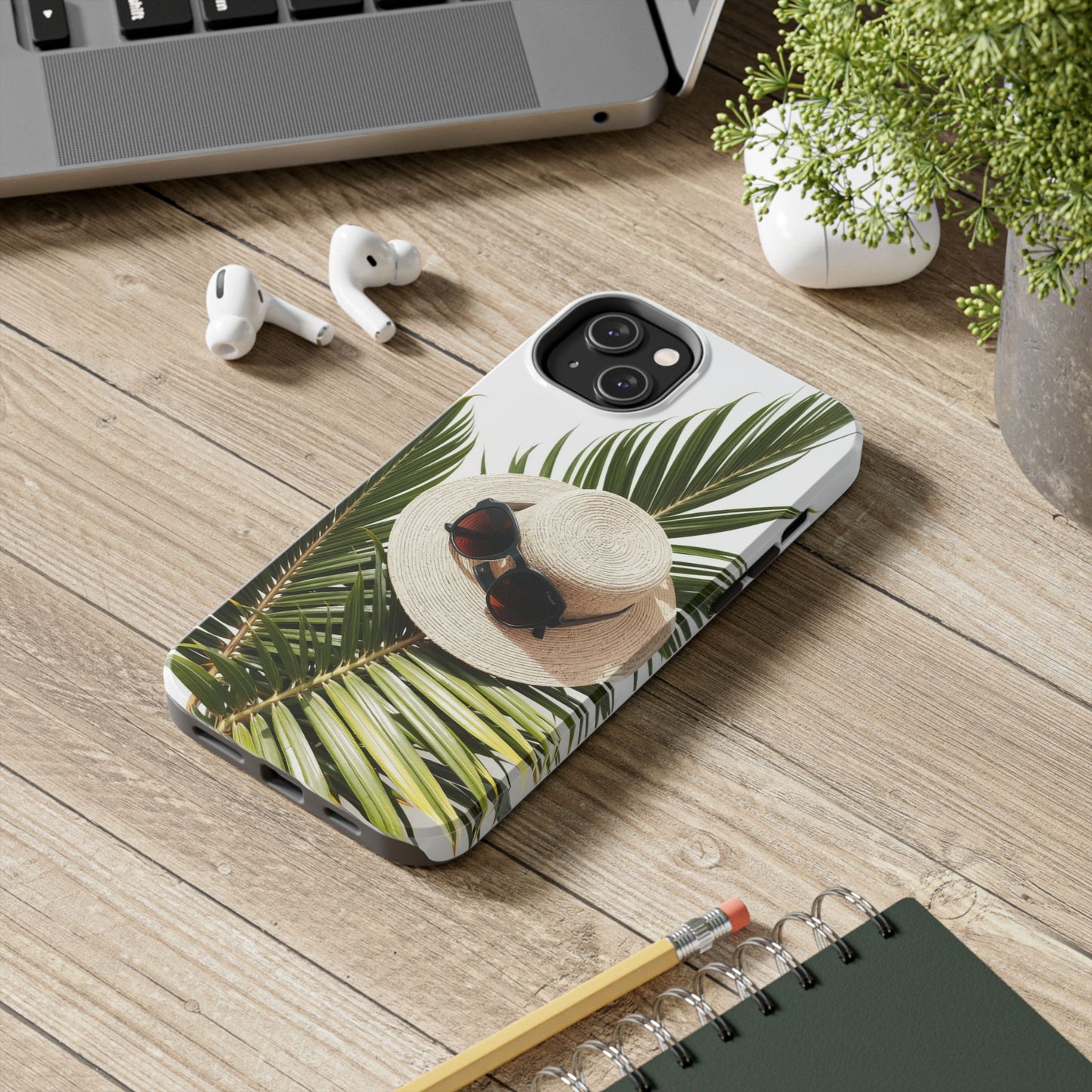 Tropical Phone Case - Summer Vibes with Hat & Sunglasses Design