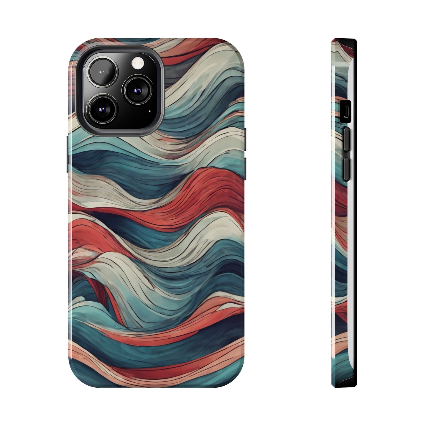 Abstract Waves Tough Phone Case - Stylish & Durable Phone Protection - for iPhone