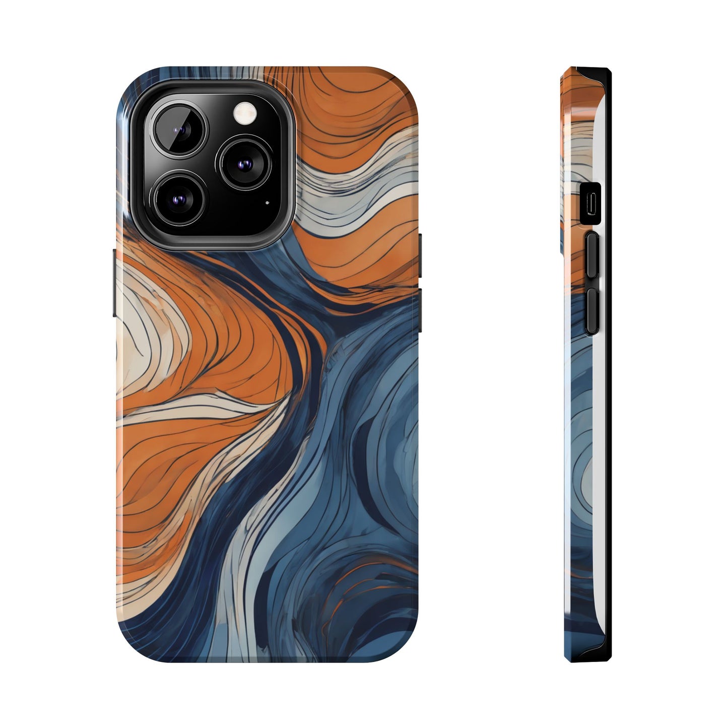 Artistic Tough Phone Case - Vibrant Abstract  Waves Design - for iPhone