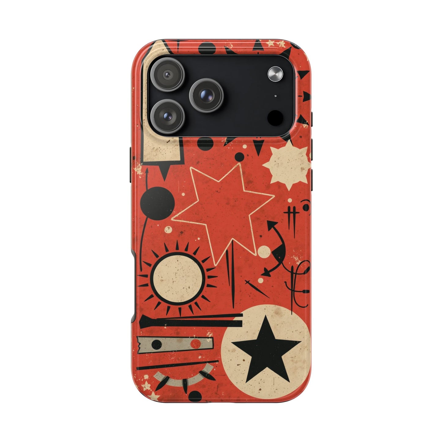 Retro Bold Tough Phone Case - Unique Geometric Design - for iPhone