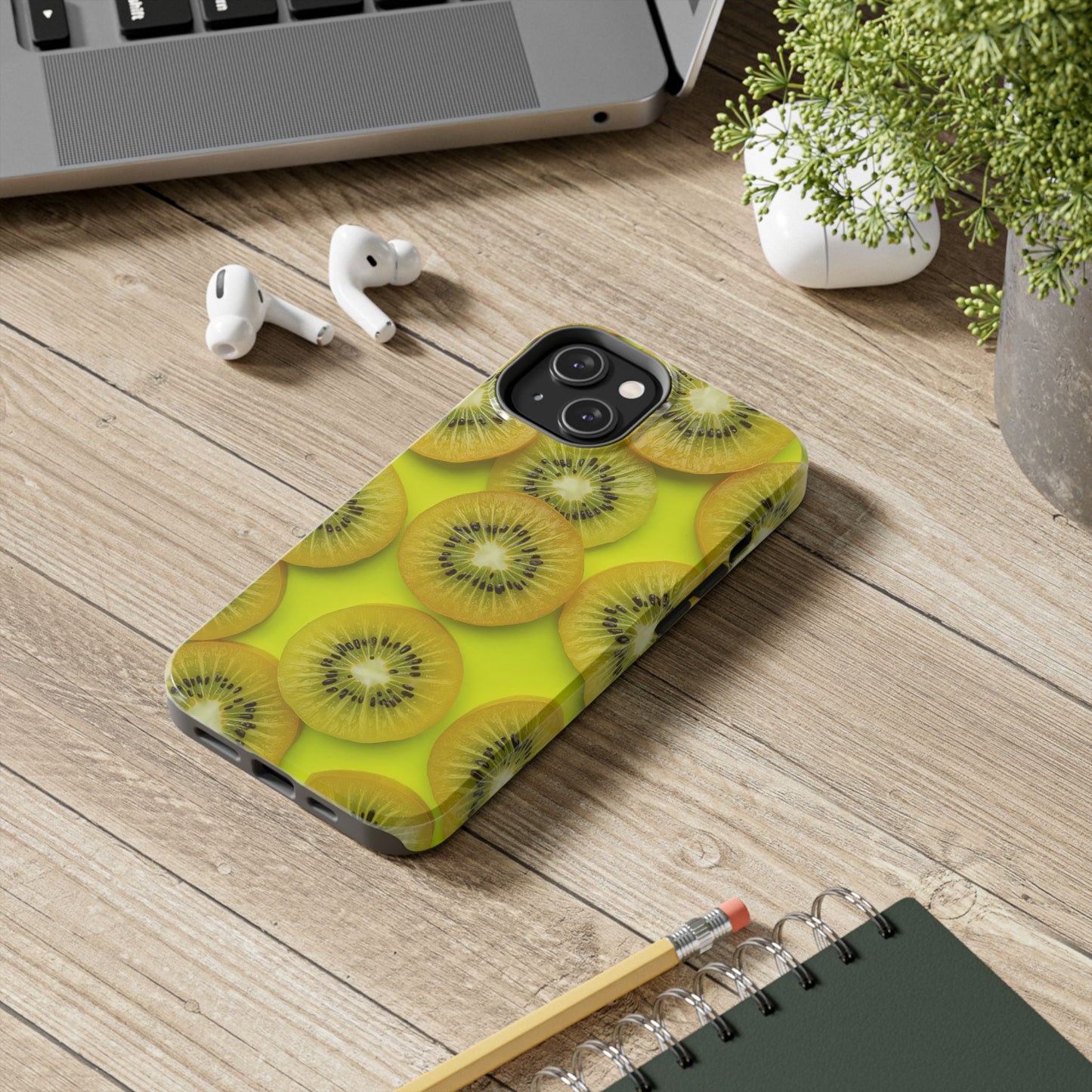 Vibrant Kiwi Tough Phone Case - Bright Yellow Design for Fruit Lovers