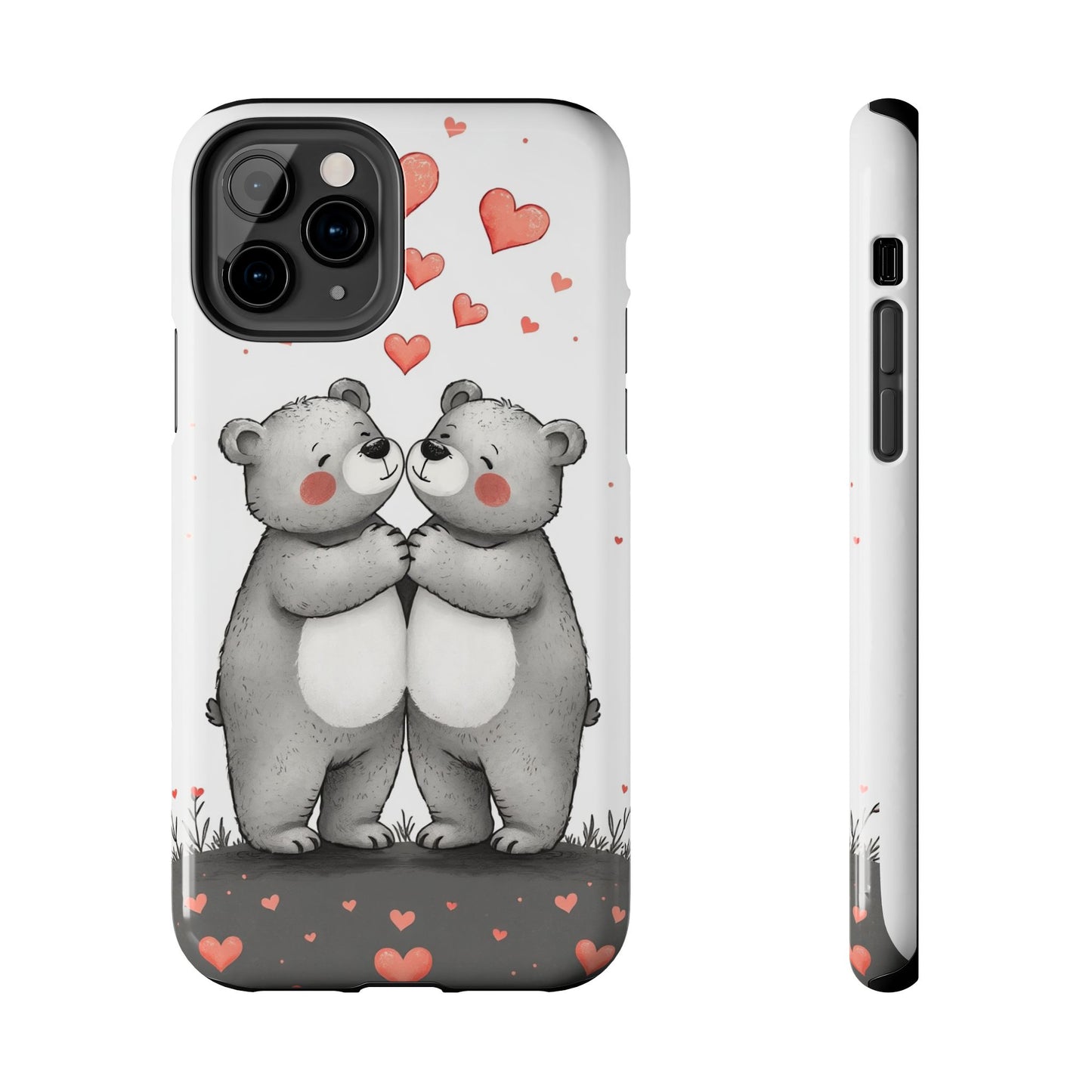 Cute Bear Love Tough Phone Case - Perfect for Valentine's Day & Couples