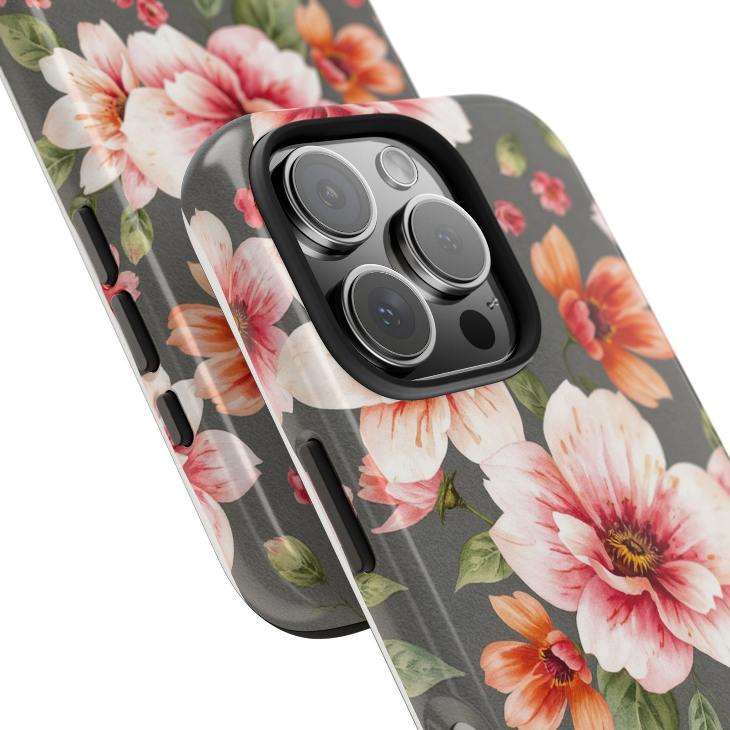 Floral Pink Tough Phone Case - Stylish & Durable Floral Design - for iPhone