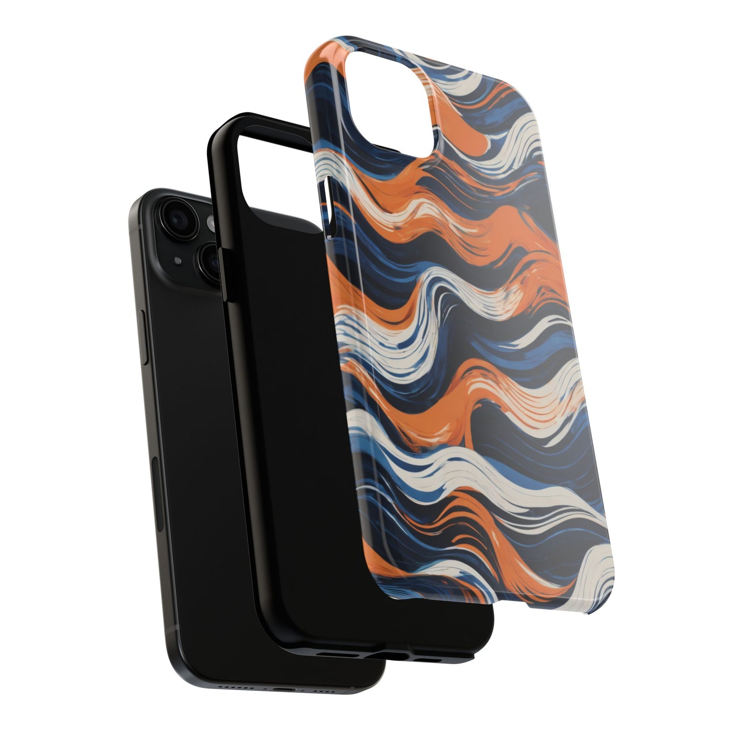 Wave Pattern Tough Phone Case - Stylish and Durable for Modern Lifestyle - for iPhone