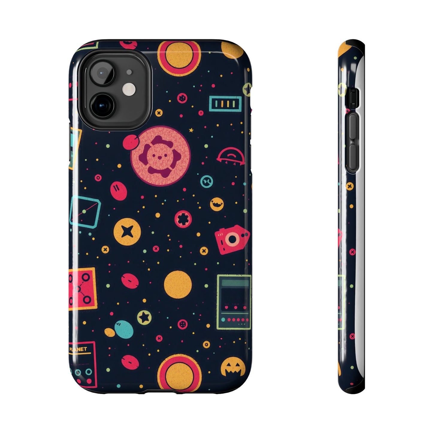 Colorful Space-Themed Tough Phone Case - Fun & Durable Protection for All Ages - for iPhone
