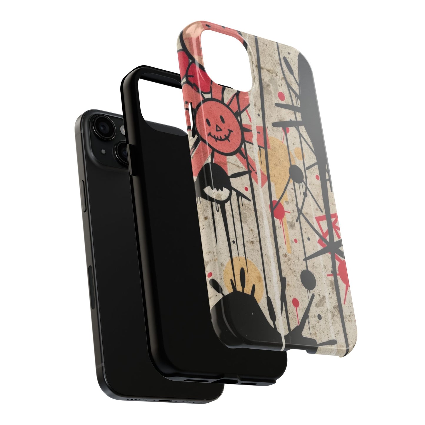 Artistic Tough Phone Case - Abstract Fun Grafitti Design for Protective Style - for iPhone