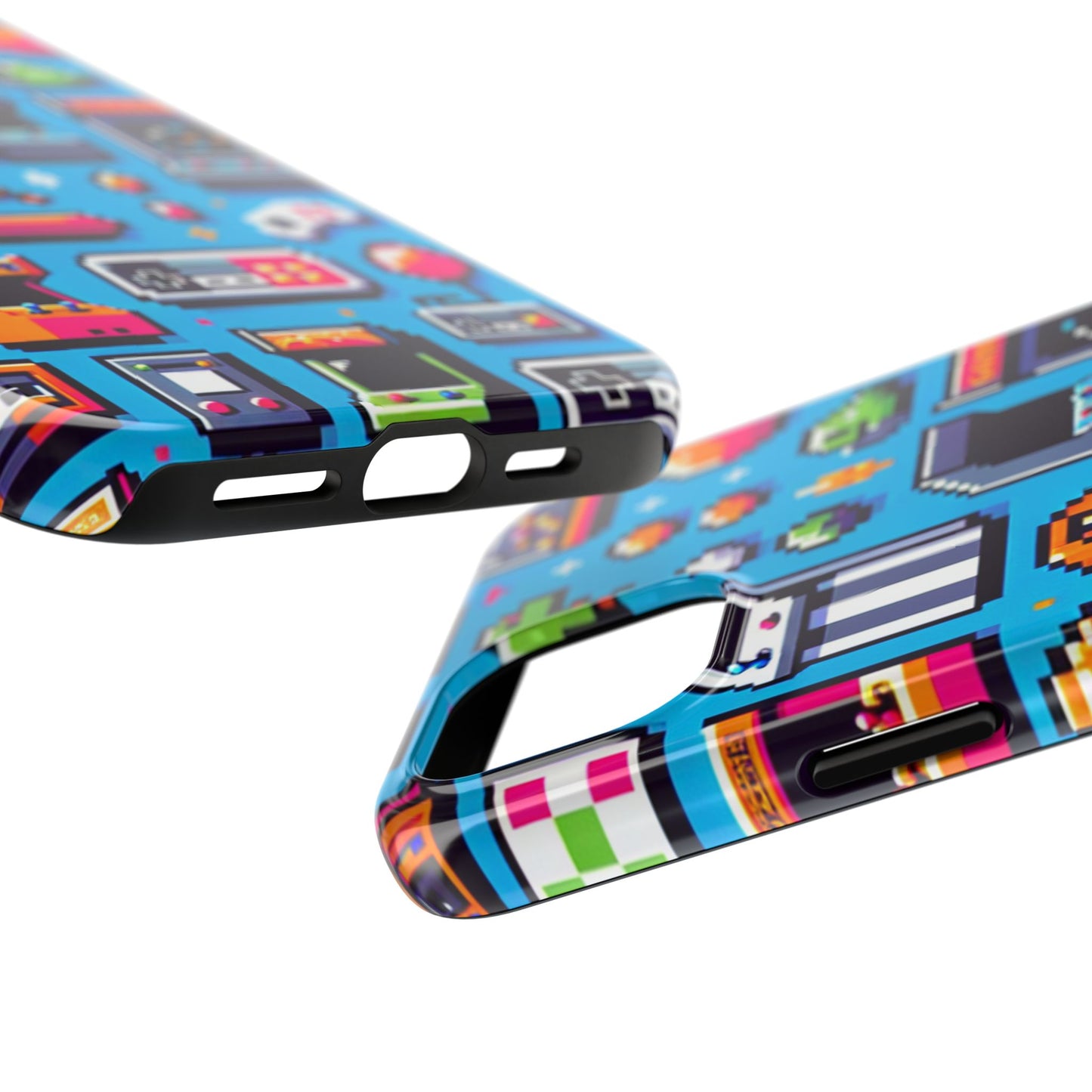 Retro Gaming Tough Phone Case - Pixel Art Design for Gamers - for iPhone