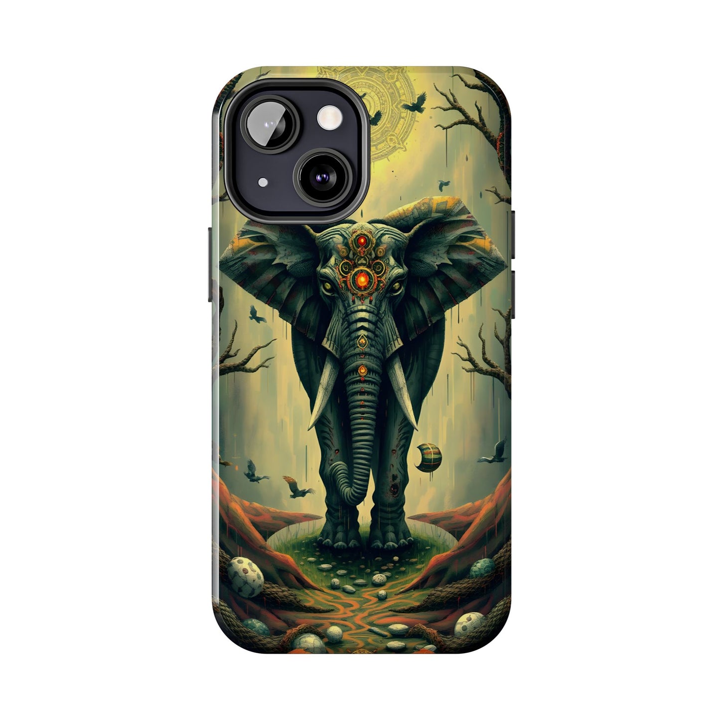 Mystical Forest Elephant Tough Phone Case | Vibrant Design for Nature Lovers - for iPhone