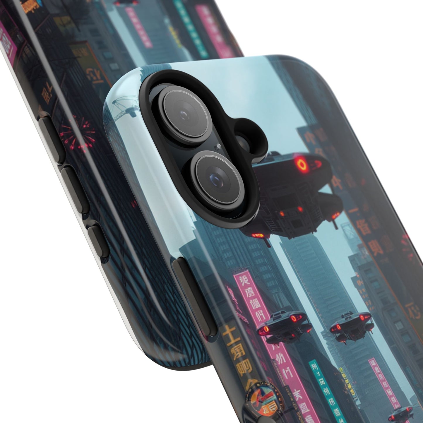 Futuristic City Tough Phone Case - Sci-Fi Design for Urban Explorers