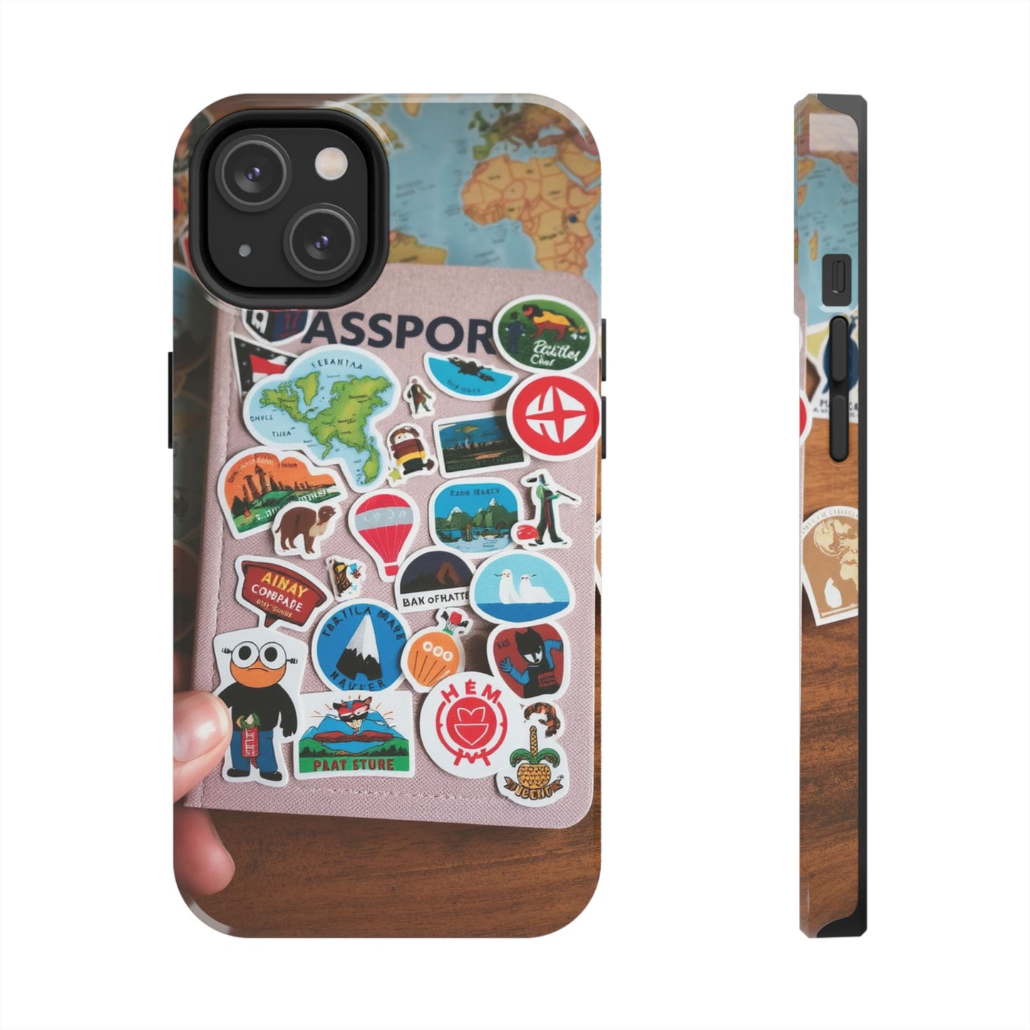 Adventure Stickers Phone Case - Tough Protection for Travel Lovers