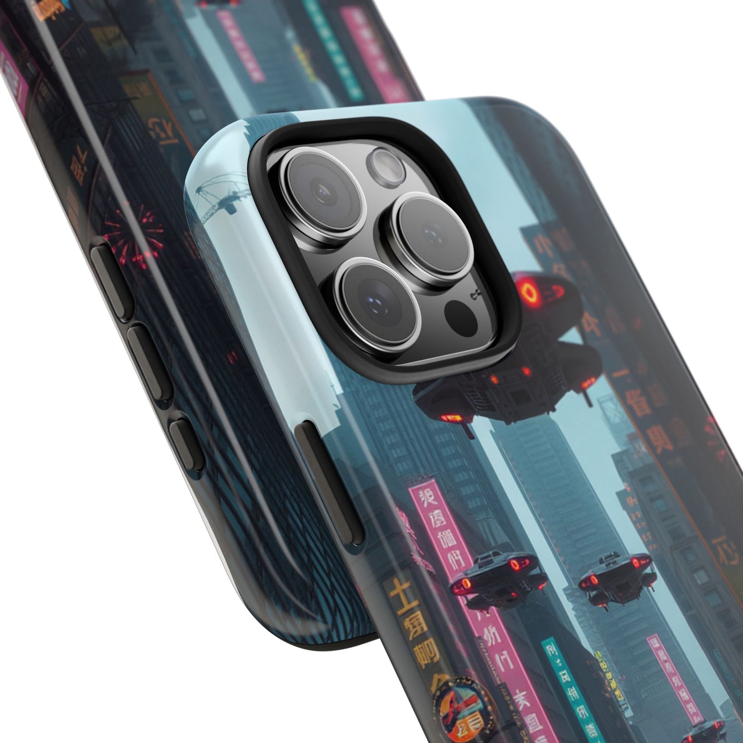 Futuristic City Tough Phone Case - Sci-Fi Design for Urban Explorers