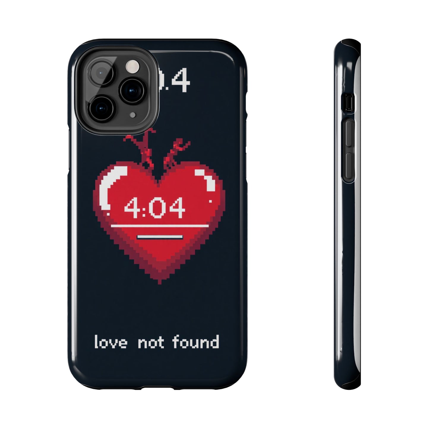 Vintage Pixel Heart Tough Phone Case - "404 Love Not Found" Design