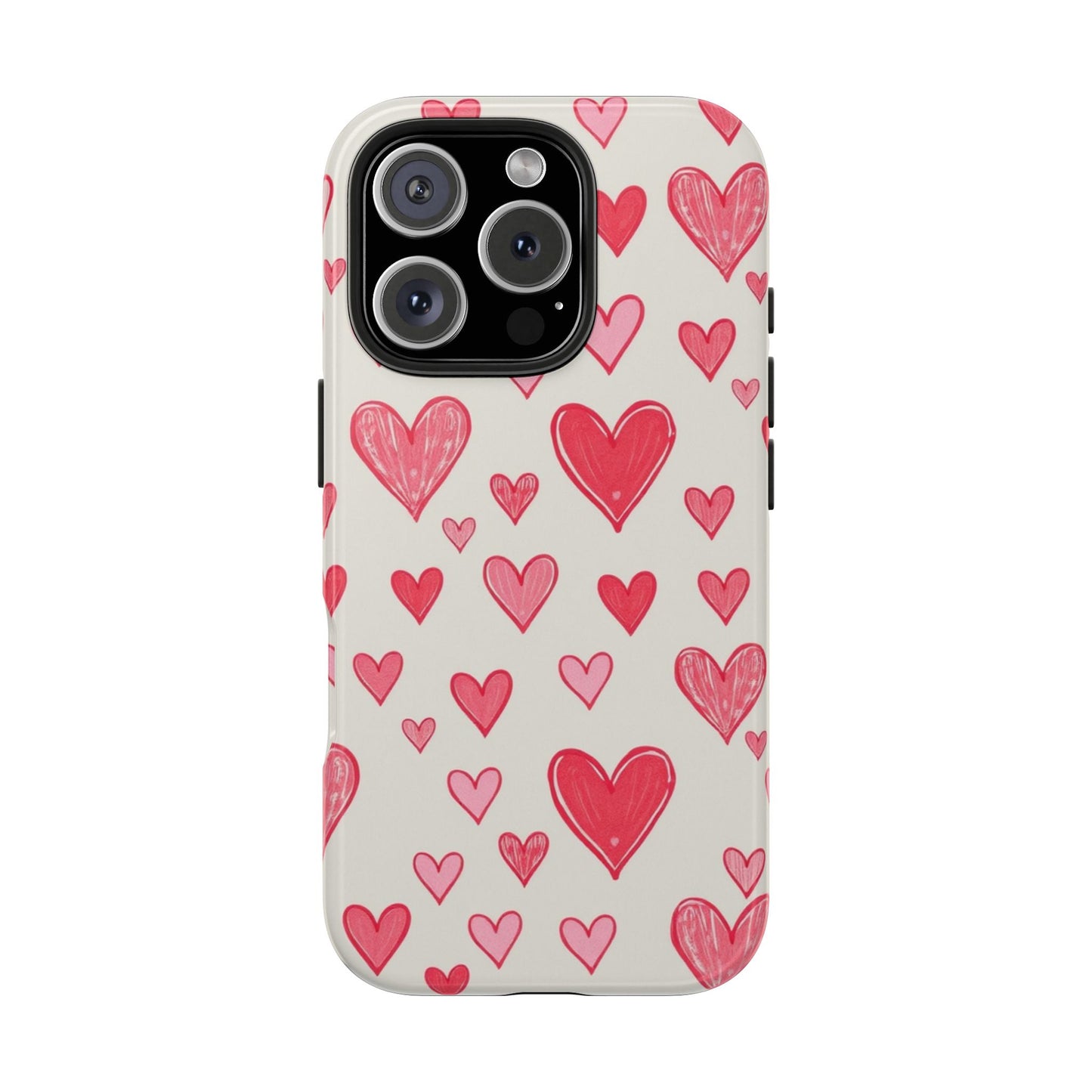 Heart Pattern Tough Phone Case - Cute and Stylish Protection