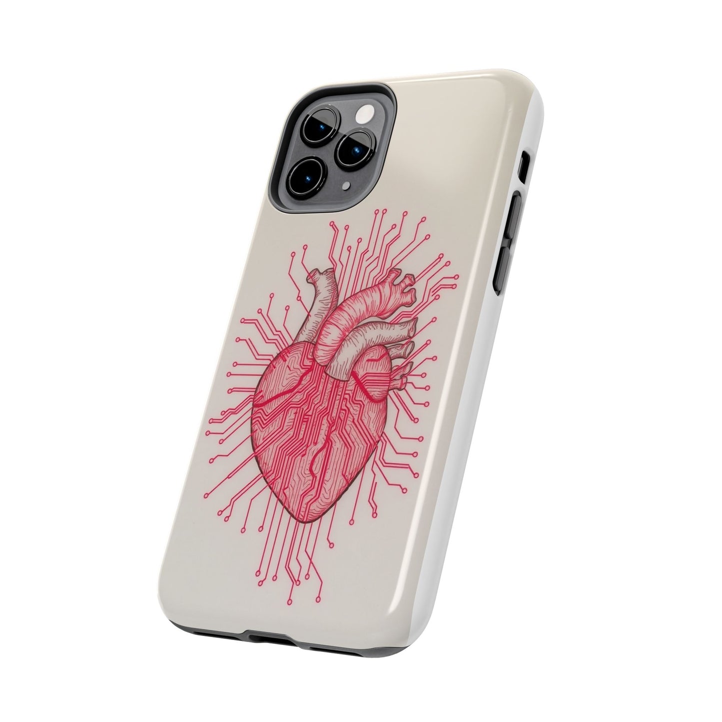Heart Circuit Tough Phone Case – Unique Tech-Inspired Design for Tech Lovers