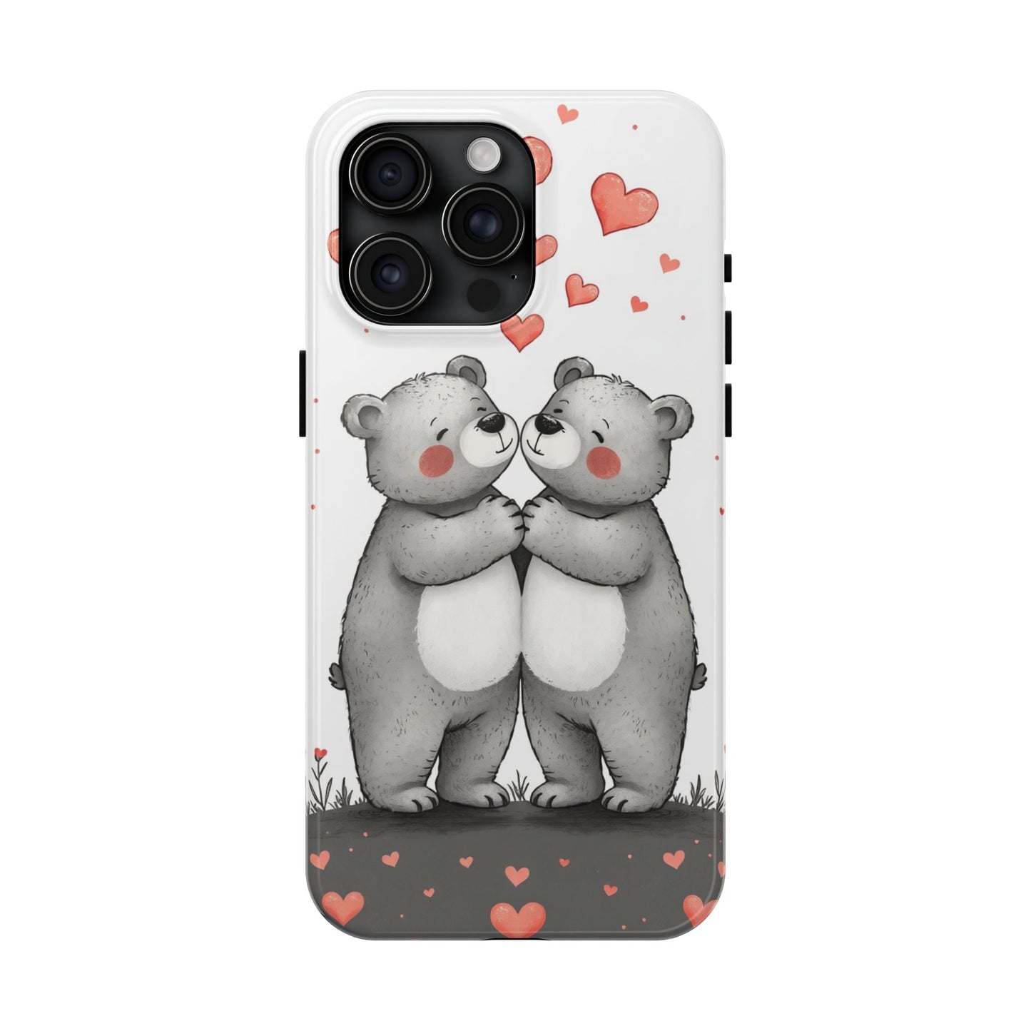Cute Bear Love Tough Phone Case - Perfect for Valentine's Day & Couples
