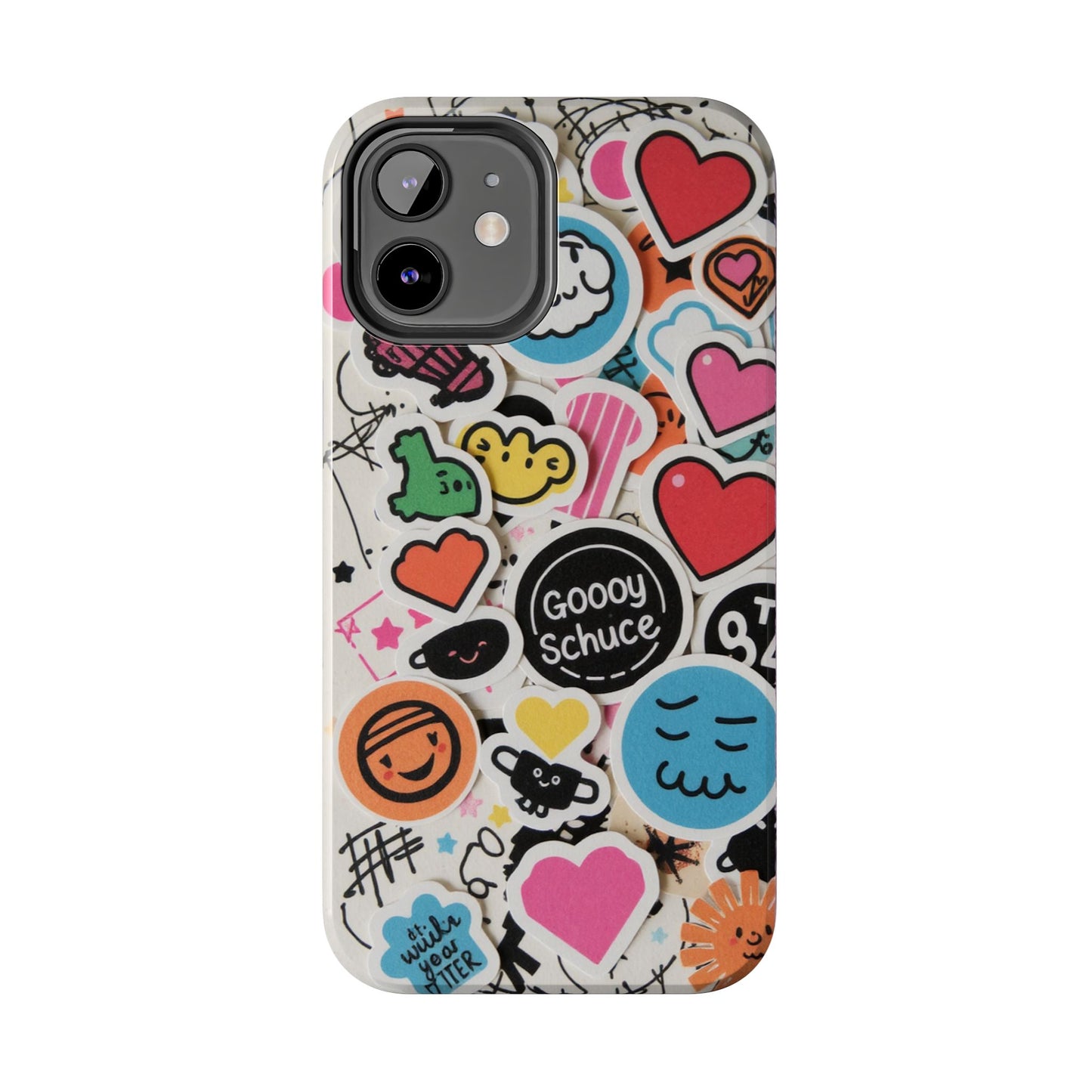 Colorful Stickers Phone Case - Fun & Trendy Tough Phone Cases
