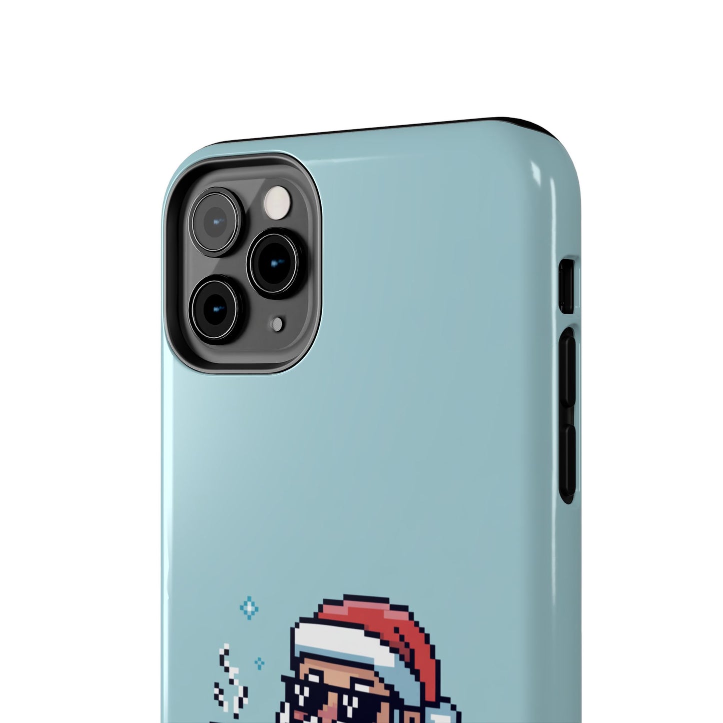 Pixel Art Santa Claus iPhone Case - Festive Tough Case with 'Be Good' Design
