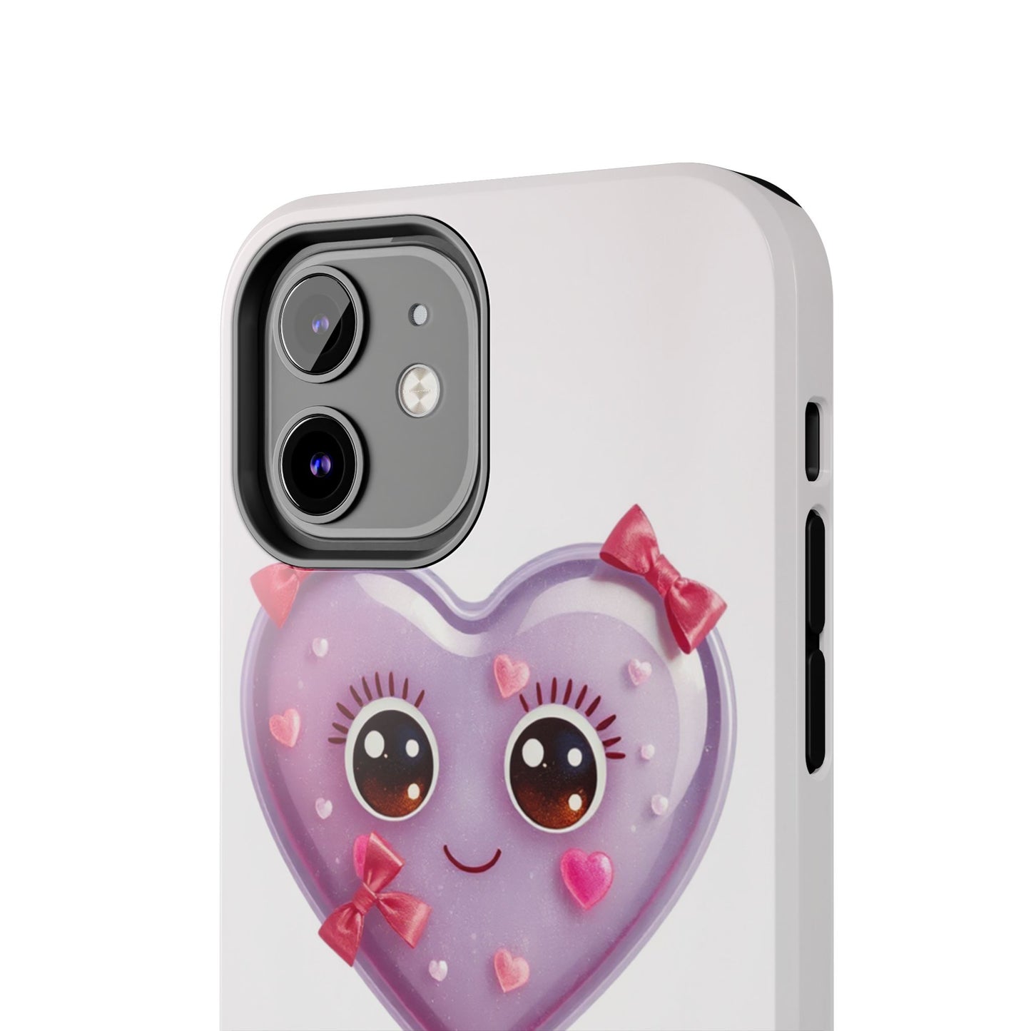 Cute Heart Lollipop Tough Phone Case - Adorable Protection for Candy Lovers