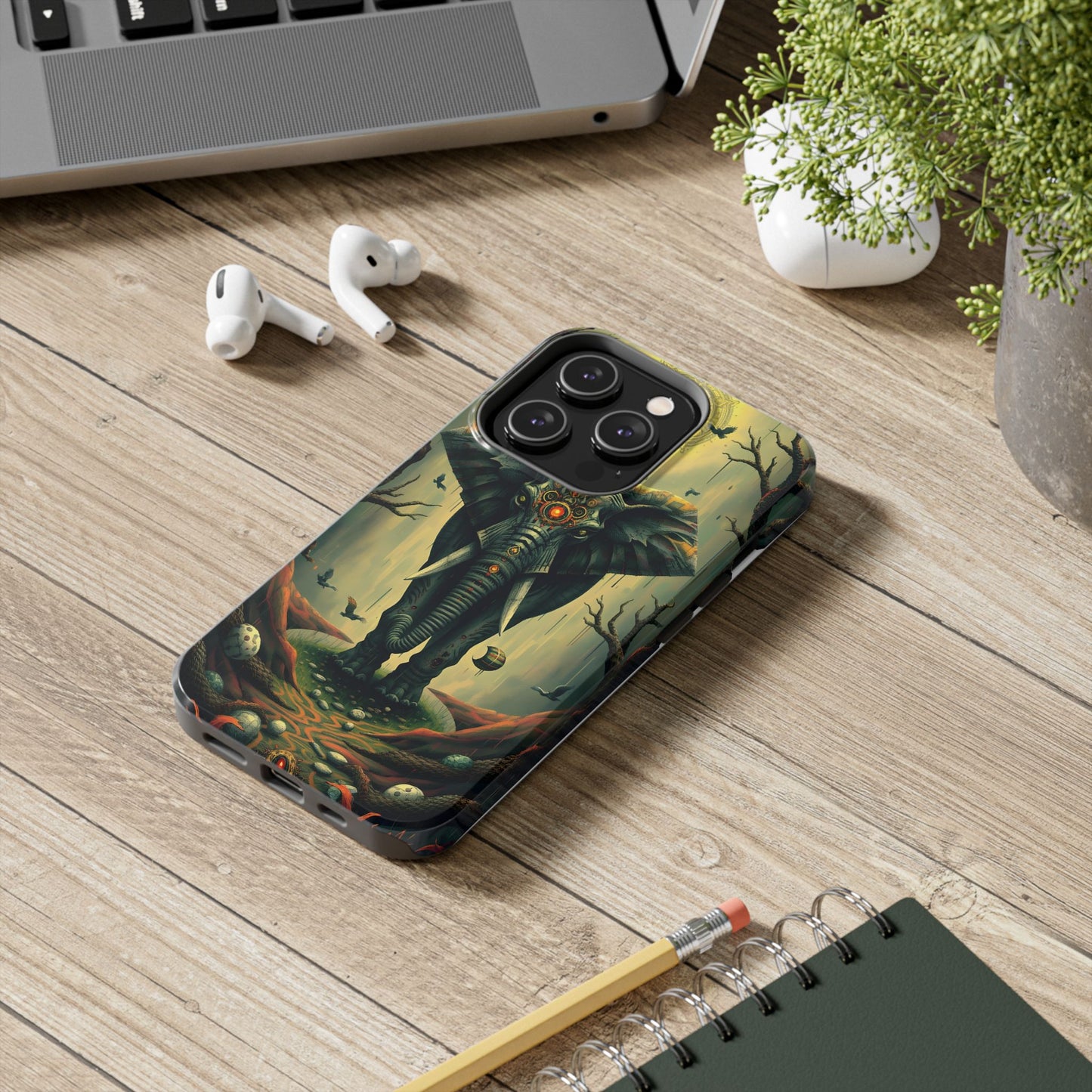 Mystical Forest Elephant Tough Phone Case | Vibrant Design for Nature Lovers - for iPhone