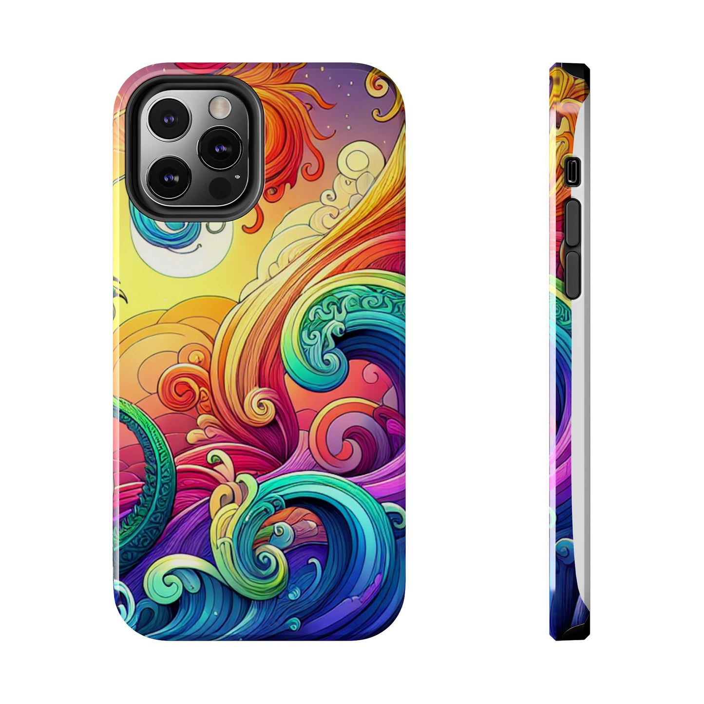 Fantasy Ocean Waves Tough Phone Case - Colorful Protective Cover - for iPhone
