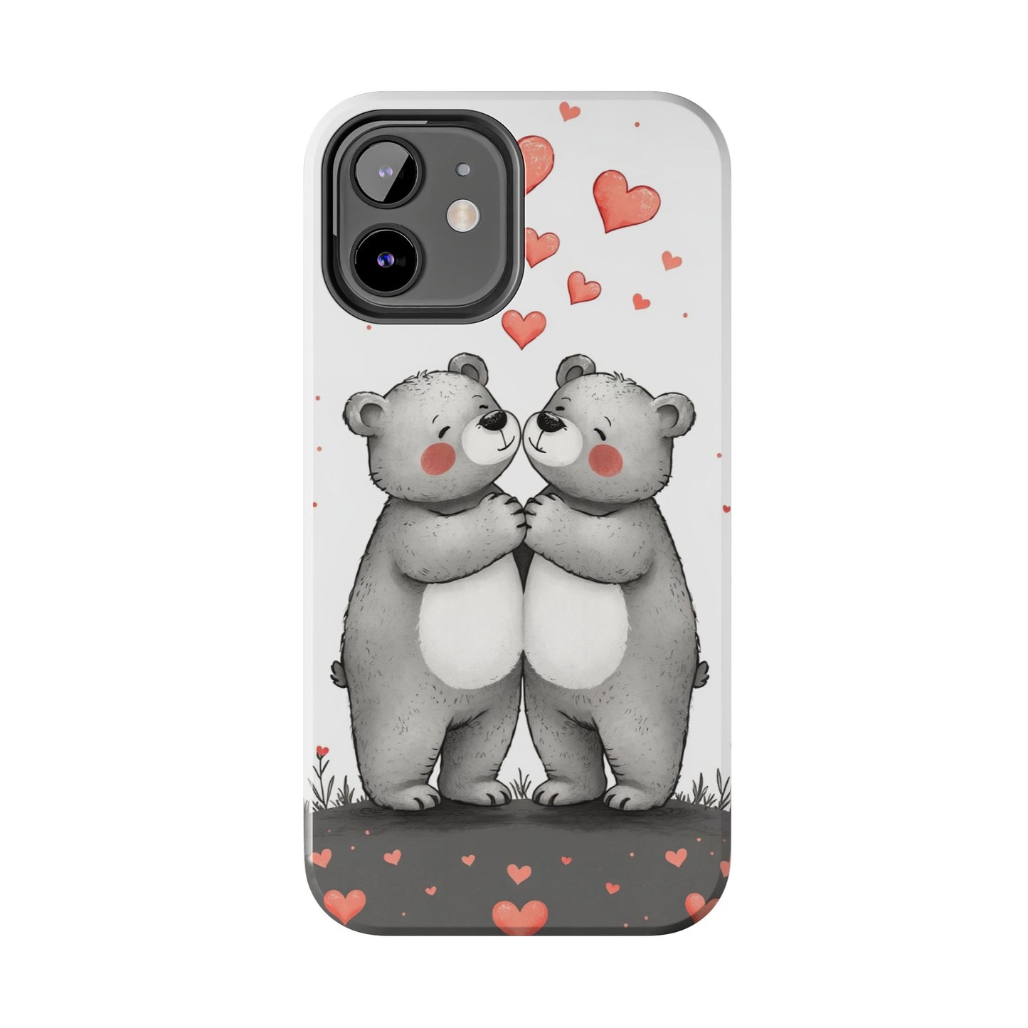 Cute Bear Love Tough Phone Case - Perfect for Valentine's Day & Couples